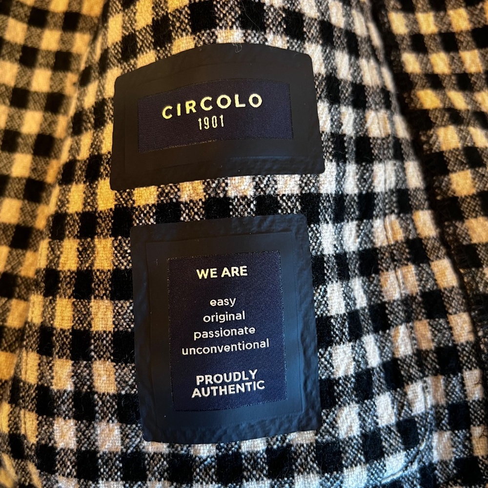 CIRCOLO 1901 Black White Check Blazer Italian Knit Jacket Gingham Stretch Tailor - Picture 7 of 16